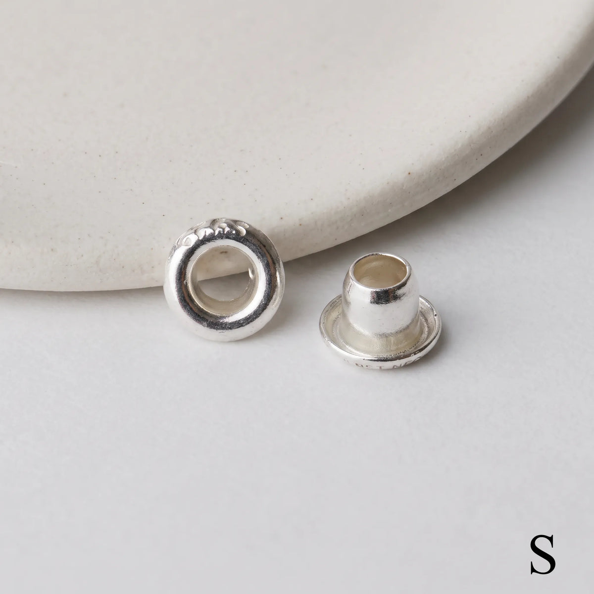 Silver 925 sterling silver grommet eyelet rivets, 3.3mm outer diameter