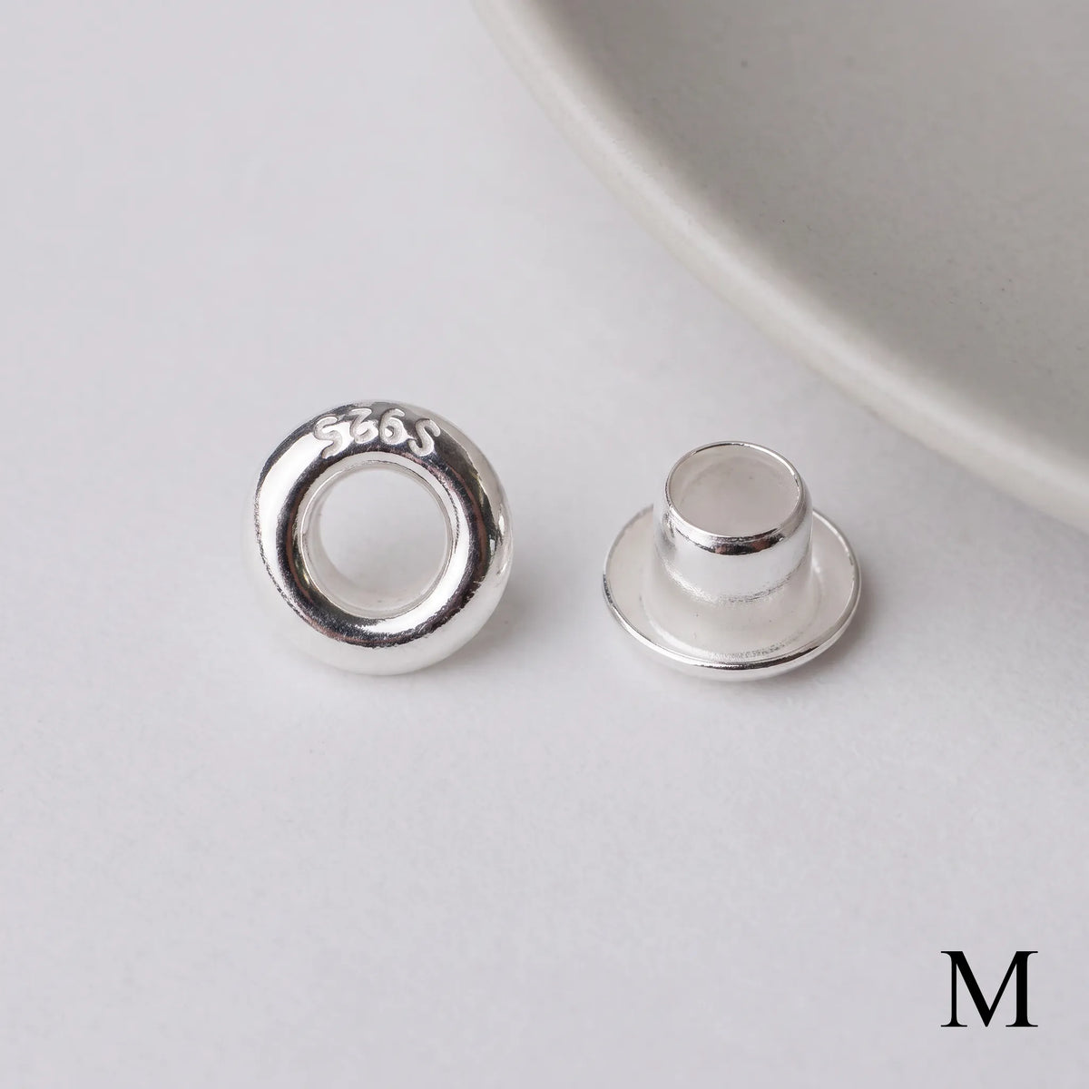 Silver 925 sterling silver grommet eyelet rivets, 5mm outer diameter