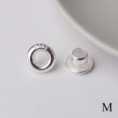Silver 925 sterling silver grommet eyelet rivets, 5mm outer diameter