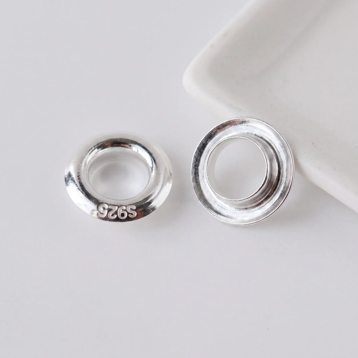 Silver 925 sterling silver grommet eyelet rivets, 8.3mm outer diameter