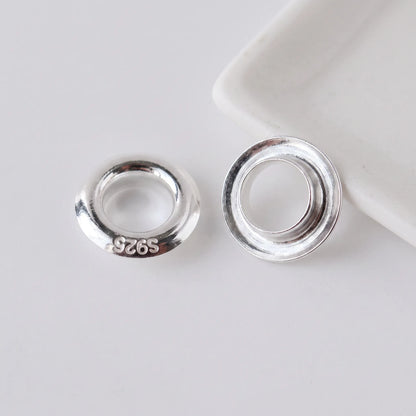 Silver 925 sterling silver grommet eyelet rivets, 8.3mm outer diameter