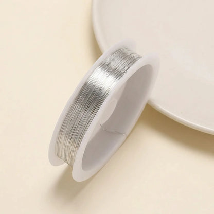 Silver colored copper beading wire roll for jewelry making