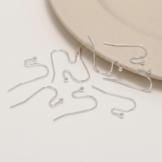 Silver iron earring hooks 21x16mm 100pcs for handmade earrings