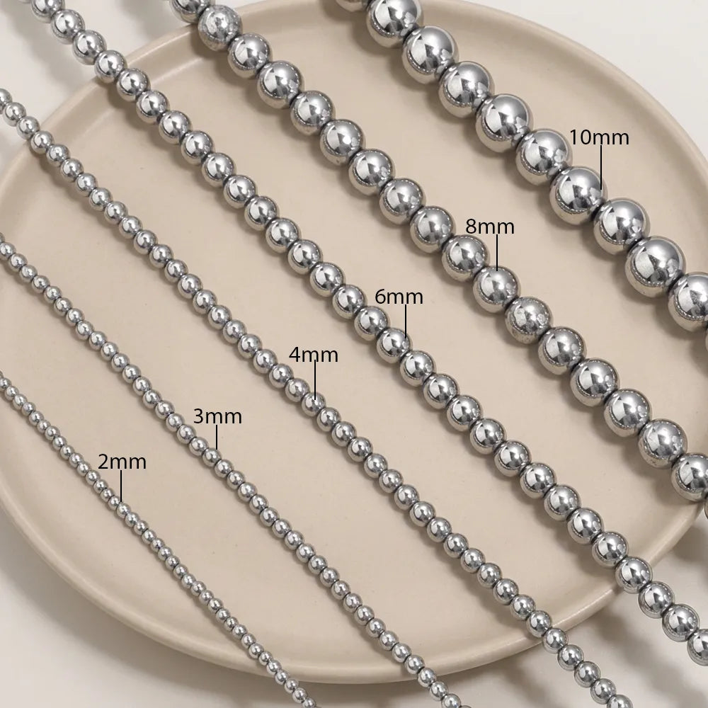 Silver hematite beads available in multiple sizes