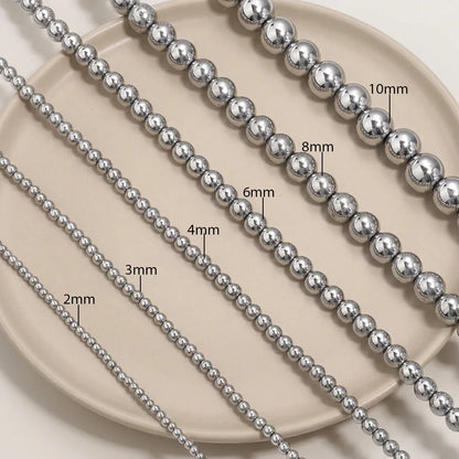 Silver hematite beads available in multiple sizes