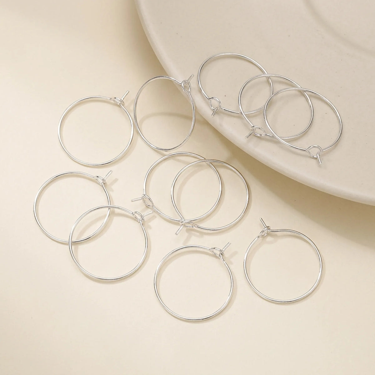 Silver large hoop earring wires for DIY jewelry making