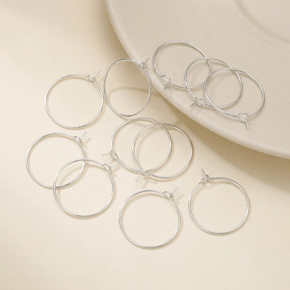 Silver large hoop earring wires for DIY jewelry making