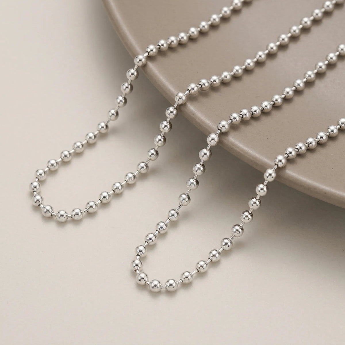 Silver metal ball chain for handmade jewelry