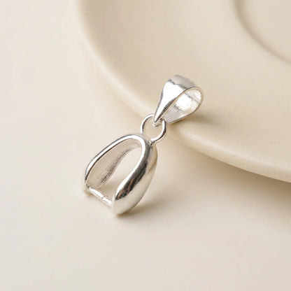 925 silver pinch bail for pendant making, side view