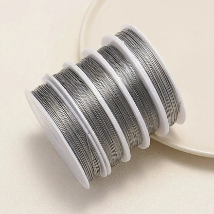 Silver color stainless steel beading wire available in multiple diameters