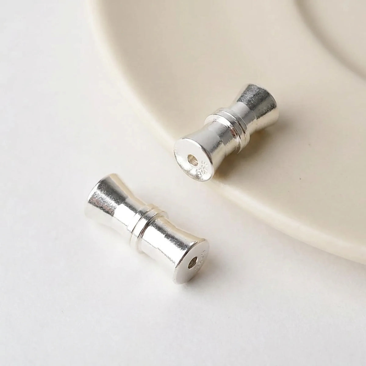 Solid 925 sterling silver barrel clasp for handmade necklaces and bracelets