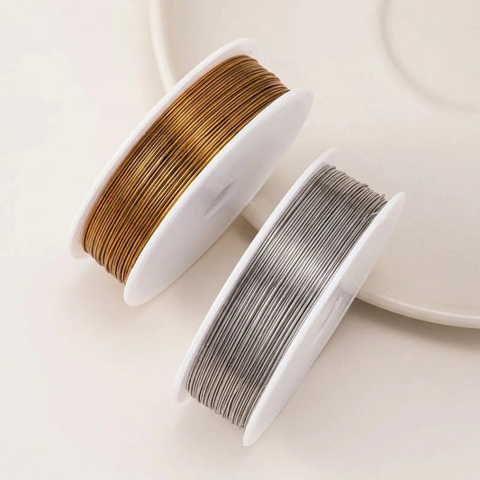 Stainless steel beading wire rolls for jewelry making in gold and silver colors