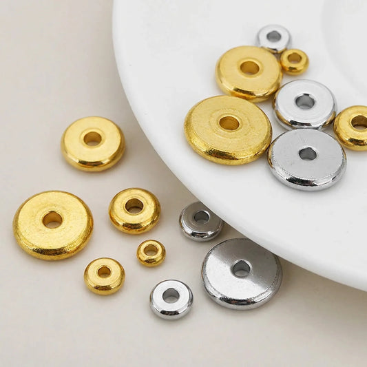 304 stainless steel flat round spacer beads for jewelry making