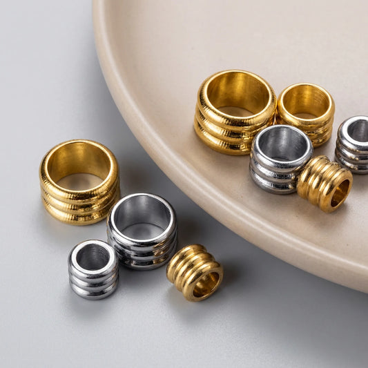 Stainless steel large hole tube spacer beads for jewelry making