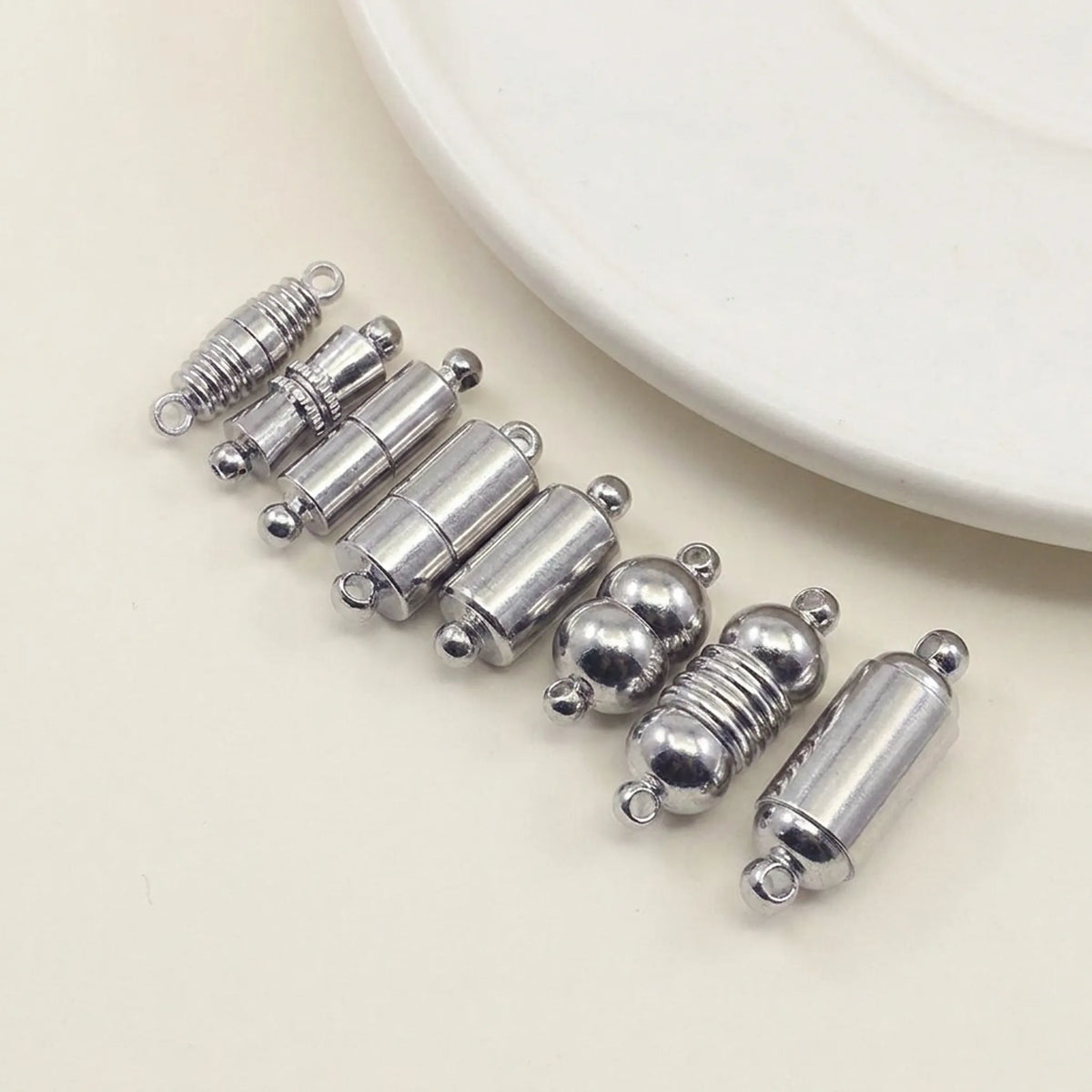 Stainless steel magnetic clasps in assorted sizes and styles for jewelry making