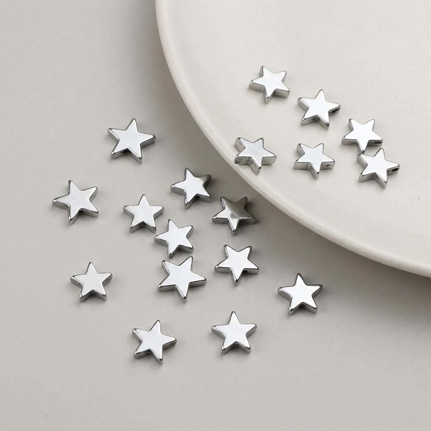 Star shaped hematite beads for jewelry making projects