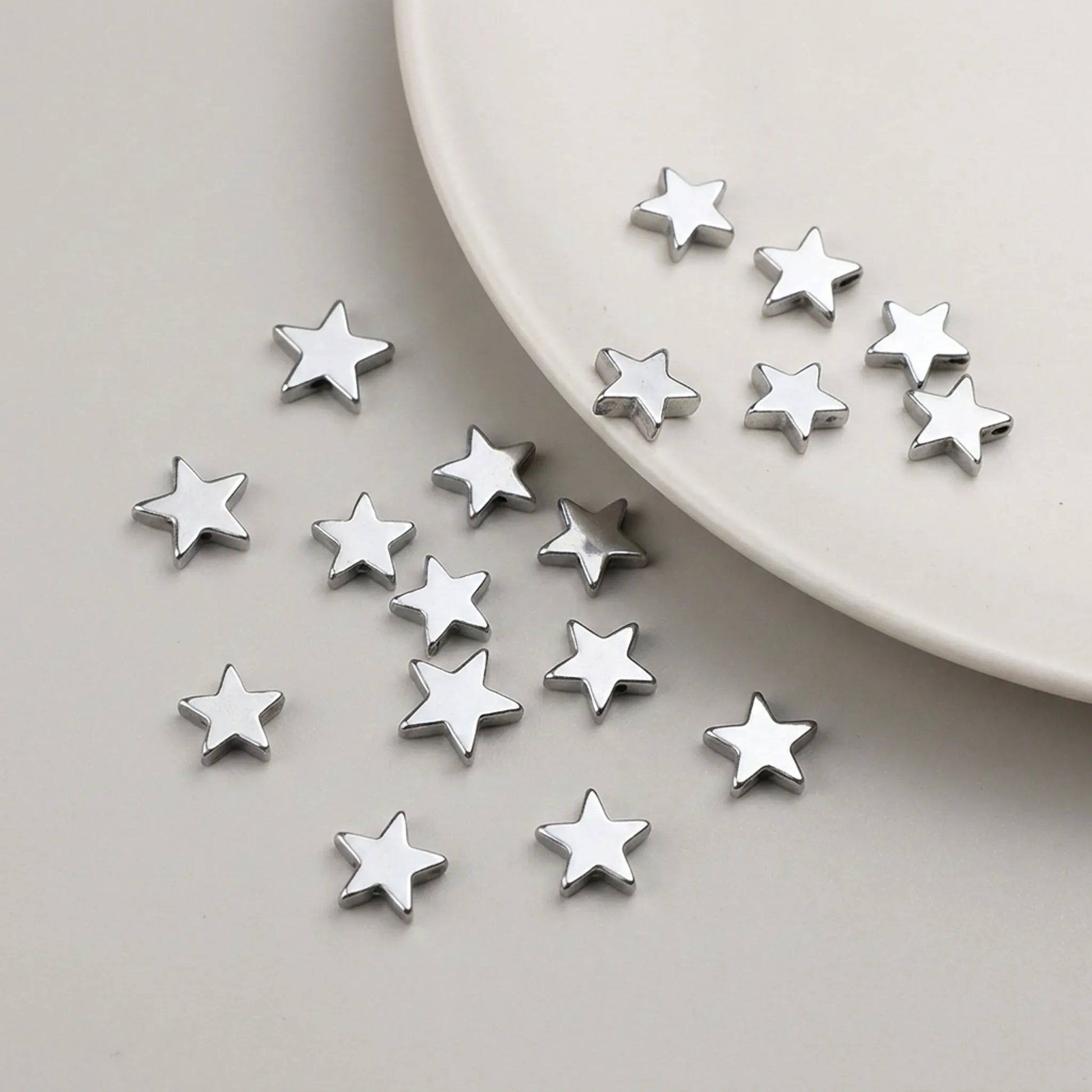 Star shaped hematite beads for jewelry making projects