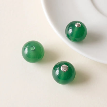 925 sterling silver bead cap short head pins attached to round beads