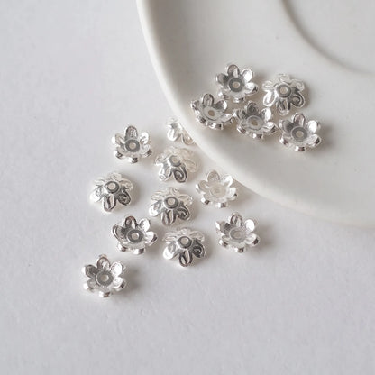 Sterling silver flower bead caps for beads and jewelry making