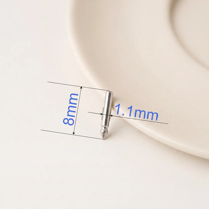 925 sterling silver brooch pin measuring approximately 8mm long and 1.1mm thick