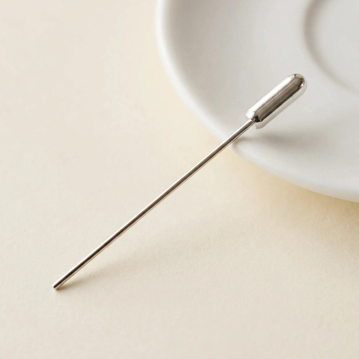 925 sterling silver brooch pin with flat round pad for jewelry making