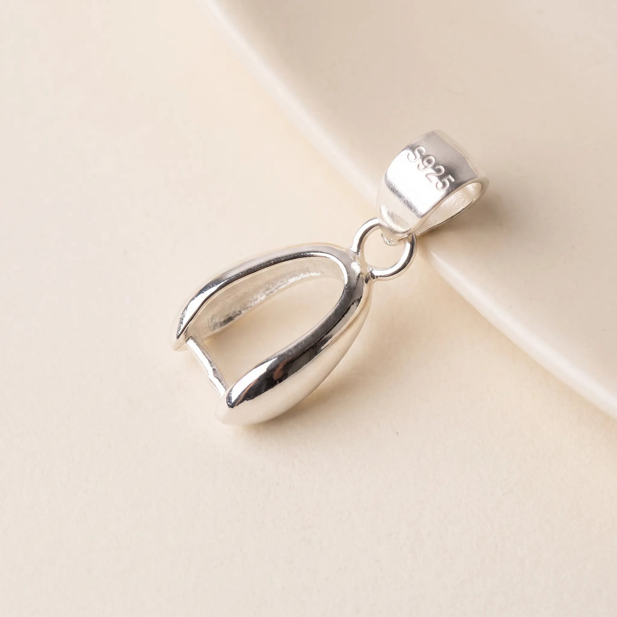 Sterling silver ice pick bail for pendants with S925 hallmark