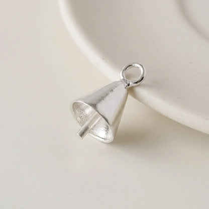 Sterling silver pearl bail with cup setting, pin and attachment loop