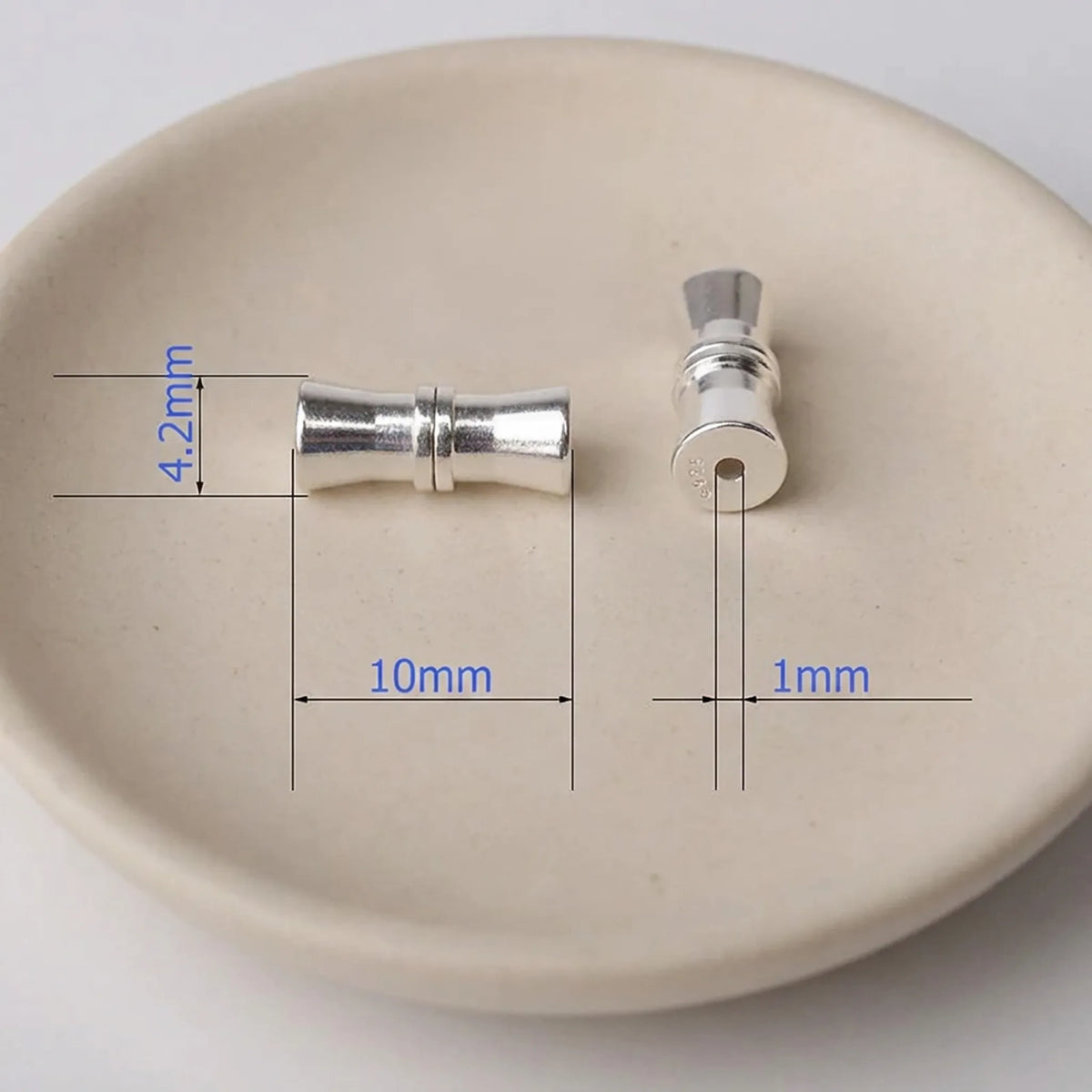 925 sterling silver screw clasp 10mm with 1mm hole for jewelry making
