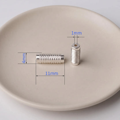 Sterling silver screw clasp 11 x 4mm with 1mm end hole