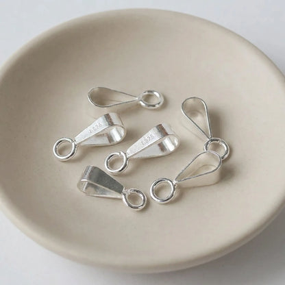 Sterling silver slider bails with open jump rings for pendants and necklace making