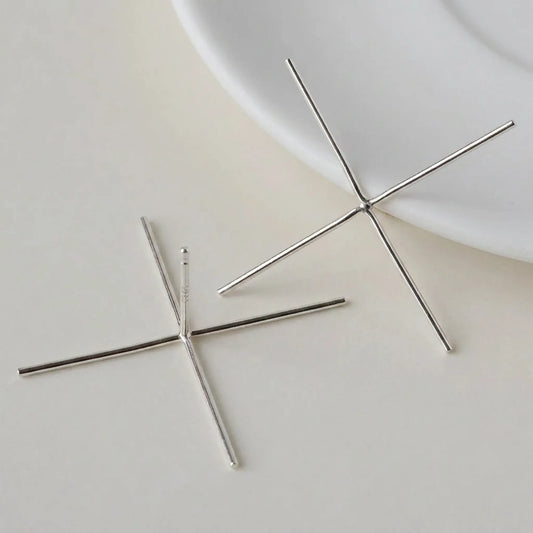 Sterling silver stud post 4-claw earring settings for handmade earrings