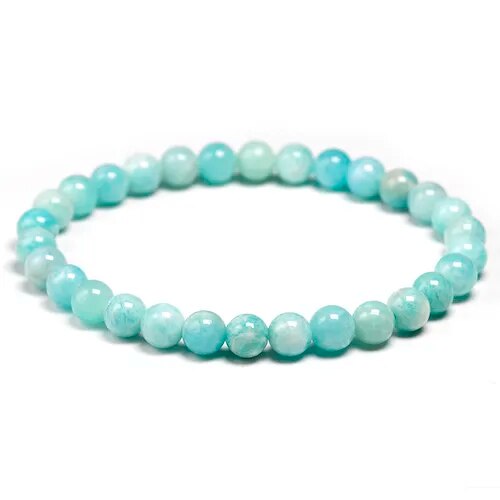 Bracelet extensible en pierre précieuse d'amazonite bleue, 4-12 mm 