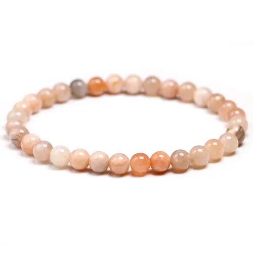 Sunstone gemstone stretch bracelet, 6-12mm