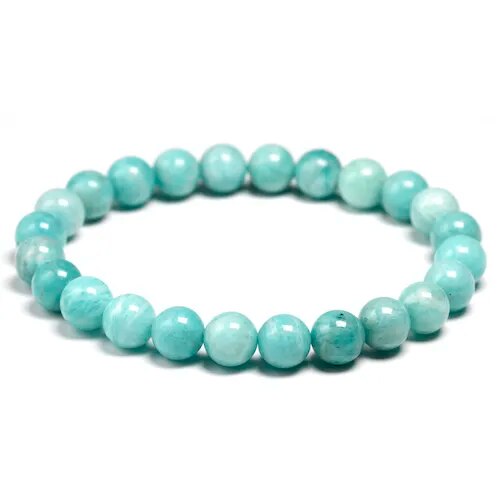 Bracelet extensible en pierre précieuse d'amazonite bleue, 4-12 mm 