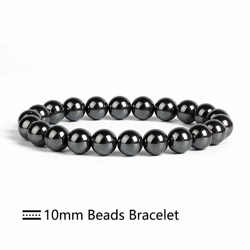 Black Hematite Gemstone Bracelet 6-12mm