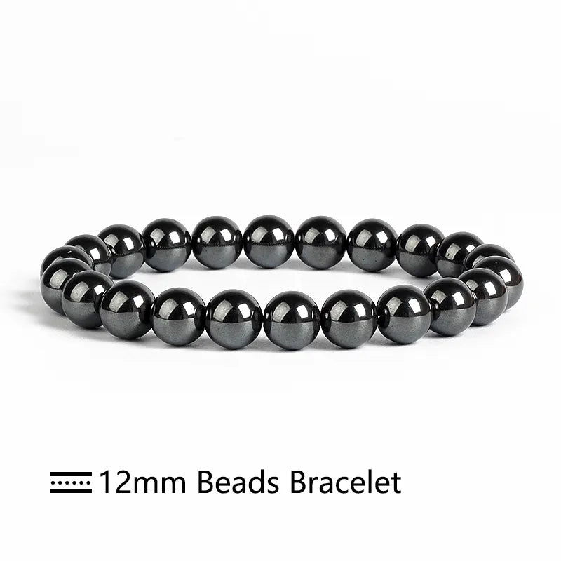Black Hematite Gemstone Bracelet 6-12mm
