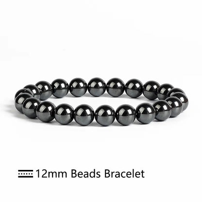 Black Hematite Gemstone Bracelet 6-12mm