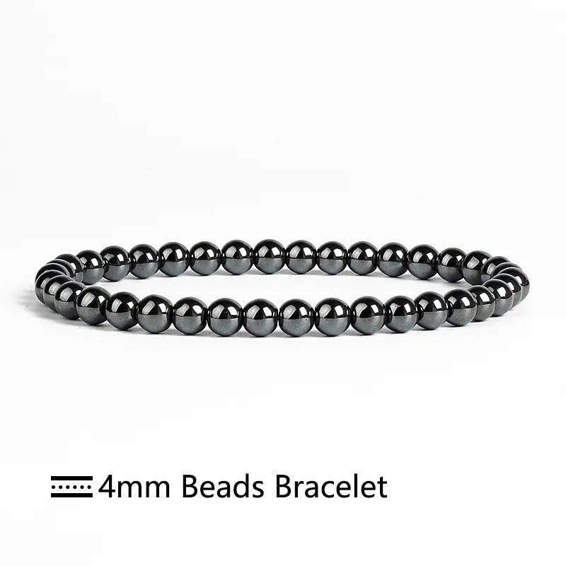 Black Hematite Gemstone Bracelet 6-12mm