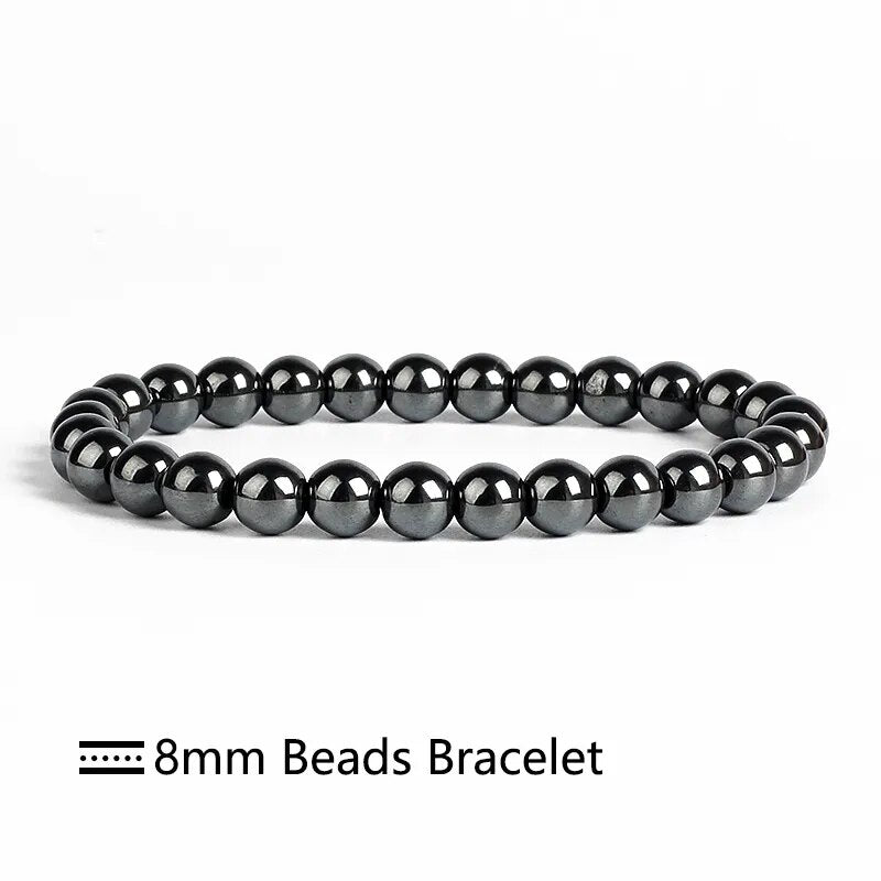 Black Hematite Gemstone Bracelet 6-12mm