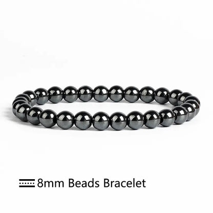 Black Hematite Gemstone Bracelet 6-12mm
