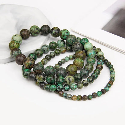 Stretch-Armband mit afrikanischen Türkis-Edelsteinen, 4–12 mm