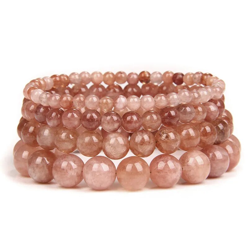 Sunstone gemstone stretch bracelet, 6-12mm