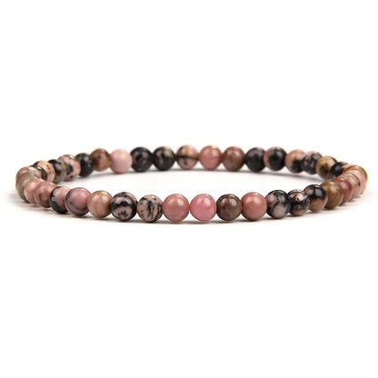 Bracelet de pierres précieuses rhodonite rouge noir