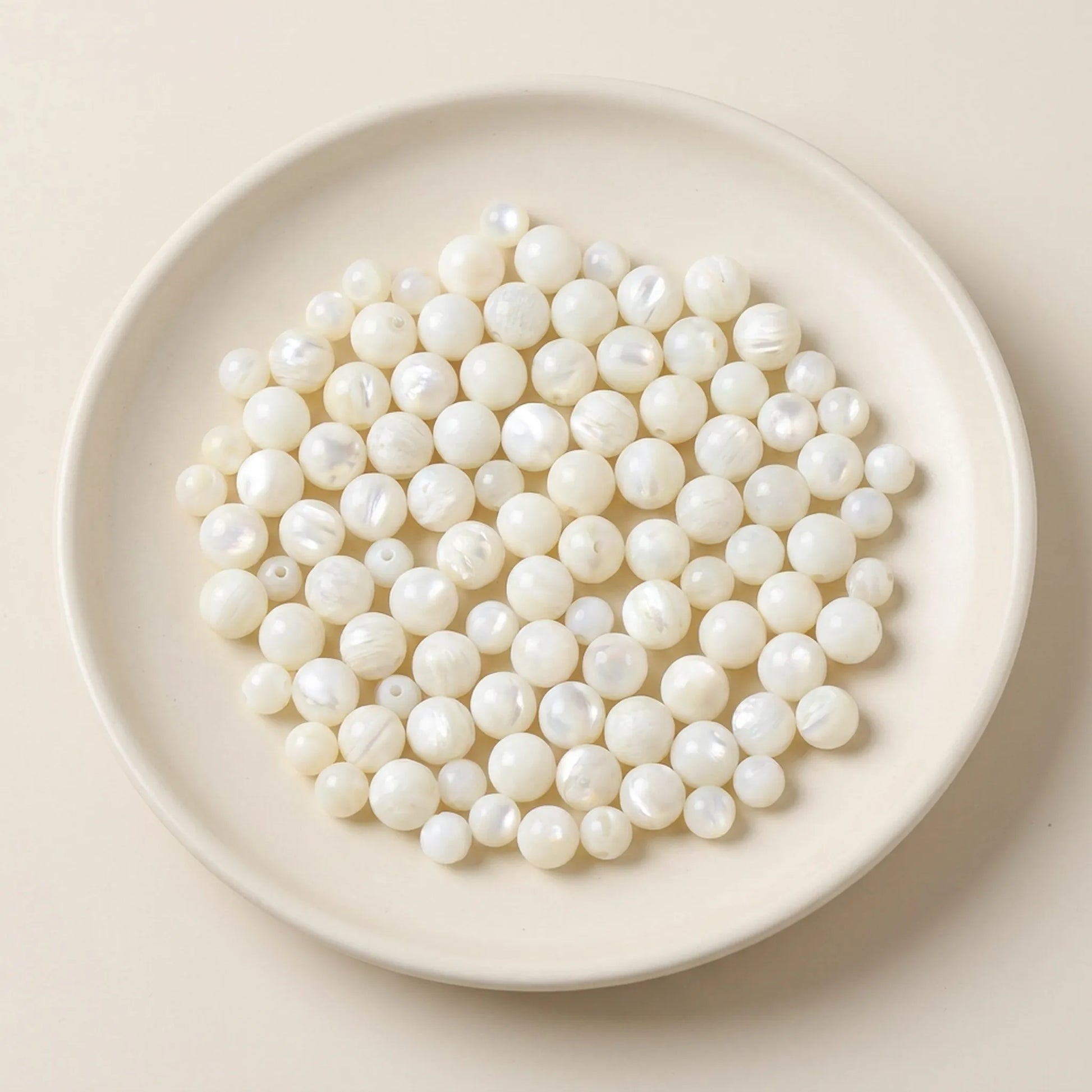 White shell beads for jewelry making projects