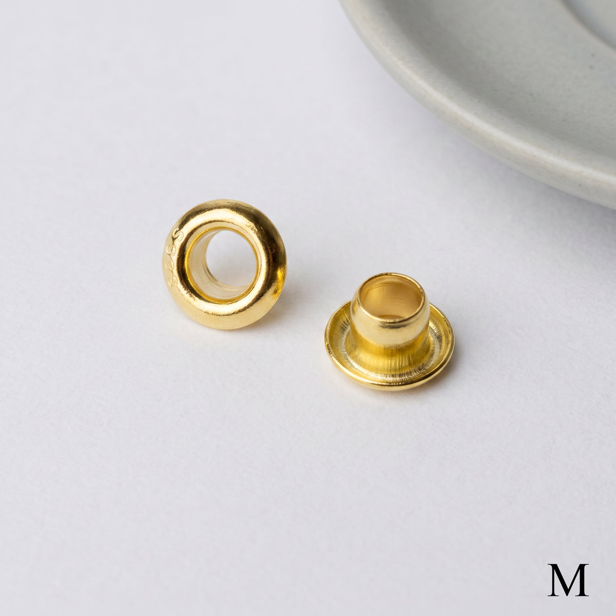 Yellow gold finish 925 sterling silver grommet eyelet rivets, 5mm outer diameter