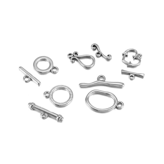 16 Style Stainless Steel OT Clasps, 3set 