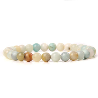 Bracelet extensible en pierre précieuse d'amazonite multicolore, 4-12 mm