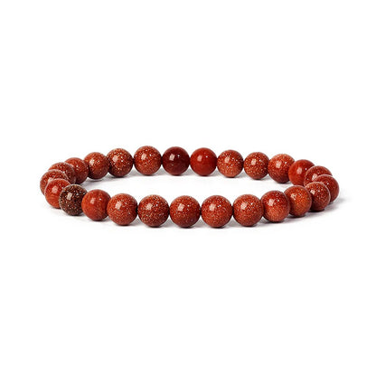 Gold Sand Stone Jasper Gemstone Stretch Bracelet 6-12mm
