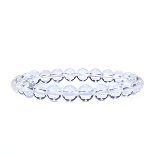 Bracelet extensible avec pierres précieuses en quartz et cristal transparent, 6-12 mm