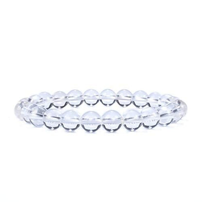 Bracelet extensible avec pierres précieuses en quartz et cristal transparent, 6-12 mm